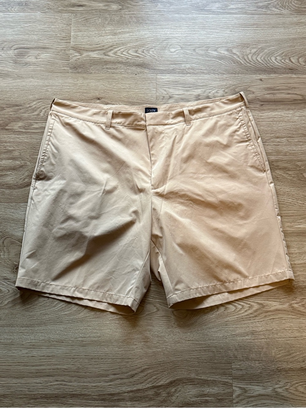 J. Crew Men's Beige Flat-Front Cotton Shorts